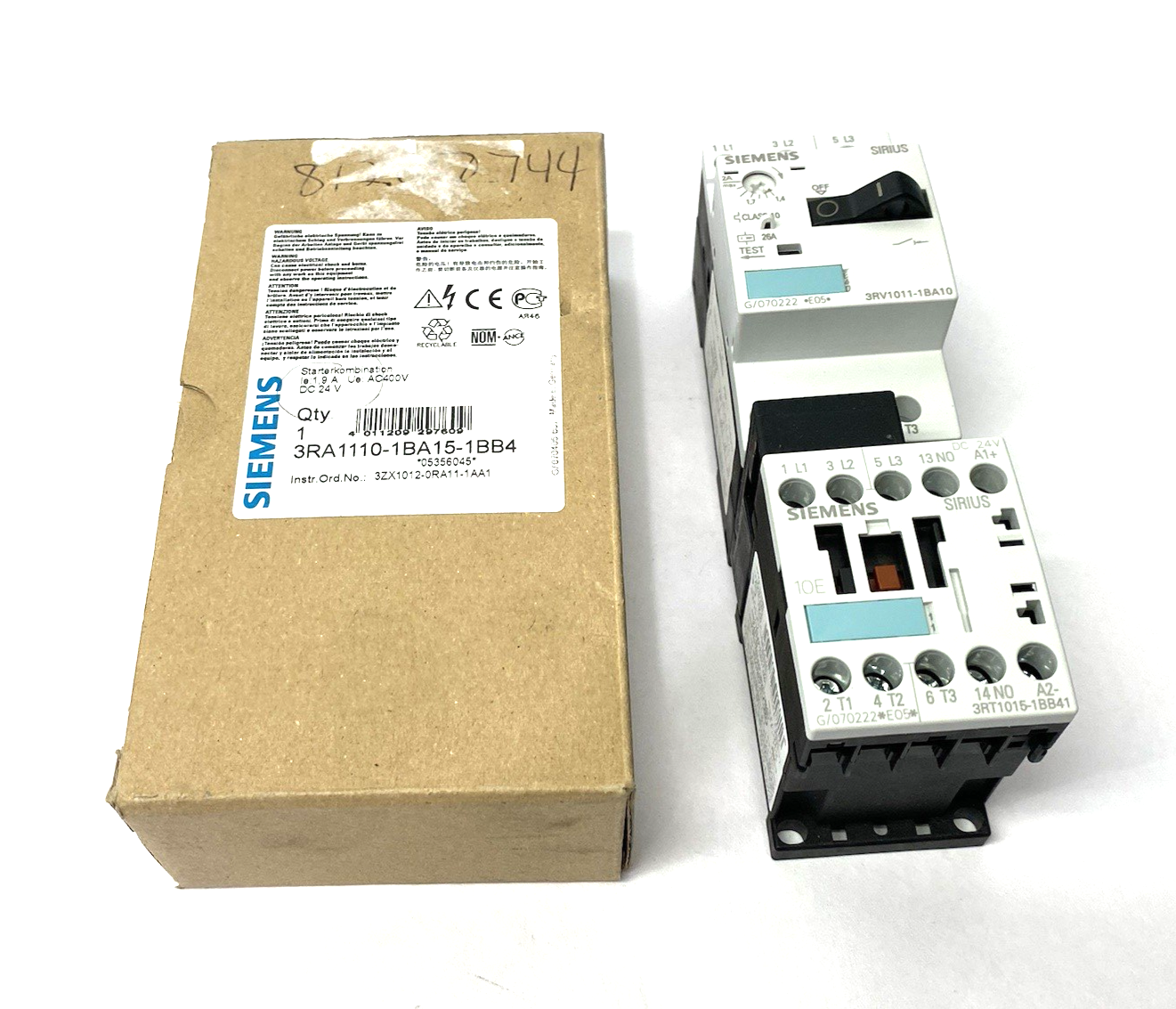 3RA1110-1BA15-1BB4 | Siemens Load Feeder, fuseless, Direct-on-line Starting 1.4-2A - New – Open box - Maverick Industrial Sales