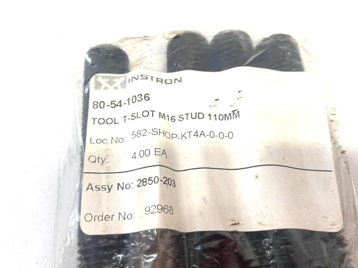 Instron 80-54-1036 Tool T-Slot Stud M16 110mm 4-PACK - Maverick Industrial Sales