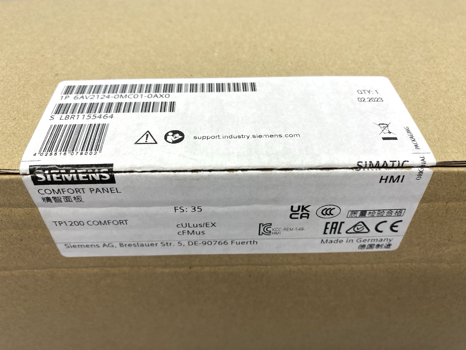 Siemens 6AV2124-0MC01-0AX0 SIMATIC HMI TP1200 Comfort Touch Panel 12" Screen - Maverick Industrial Sales