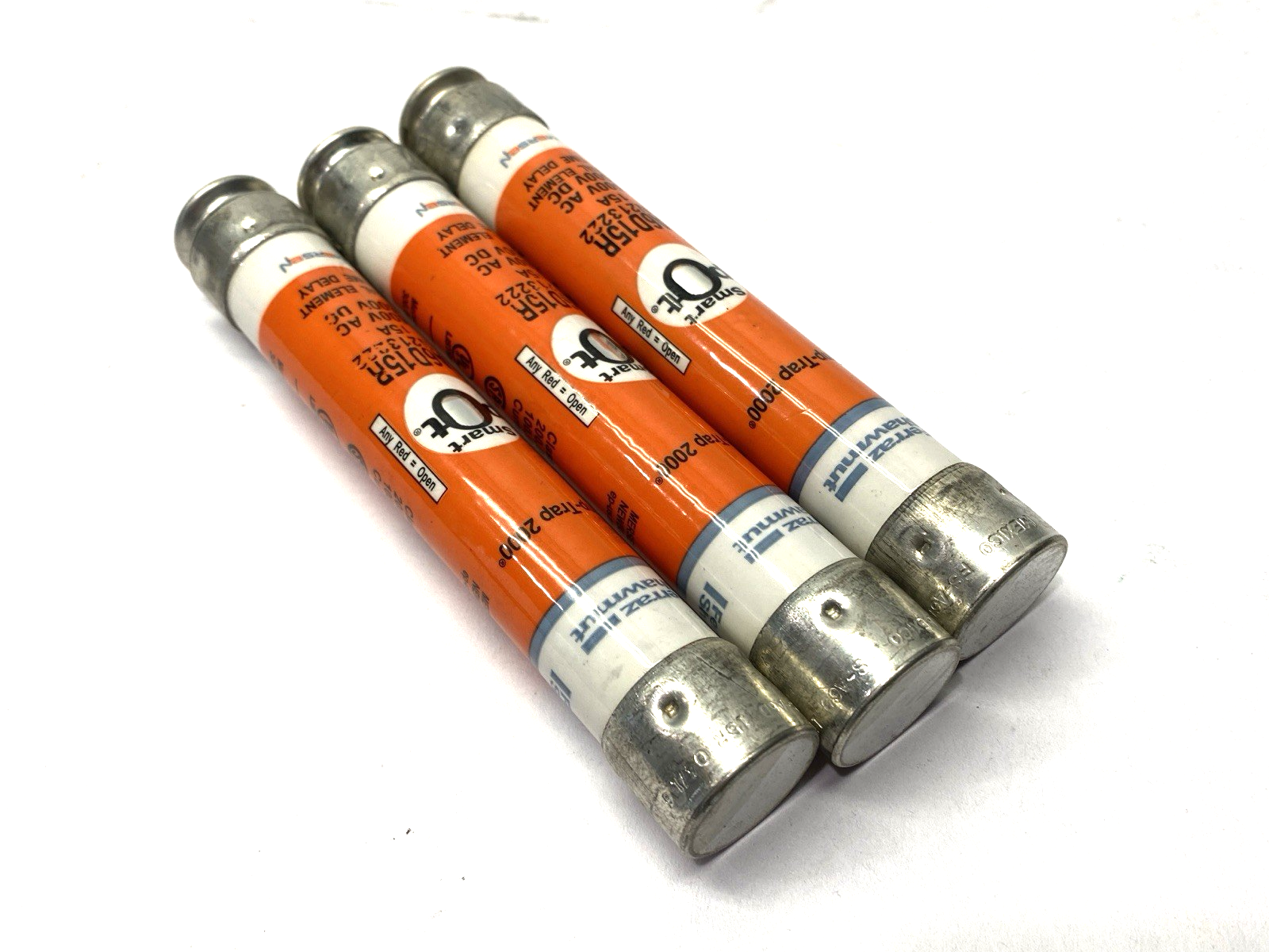 Mersen Ferraz Shawmut A6D15R Time-Delay Fuse Class RK1 600V 15A LOT OF 3 - Maverick Industrial Sales