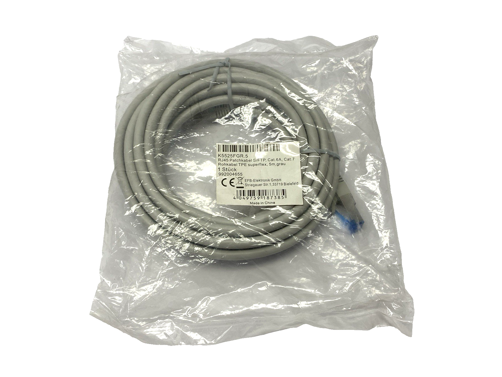 EFB Elektronik K5525FGR.5 Double-Ended Ethernet Cordset 5m - Maverick Industrial Sales