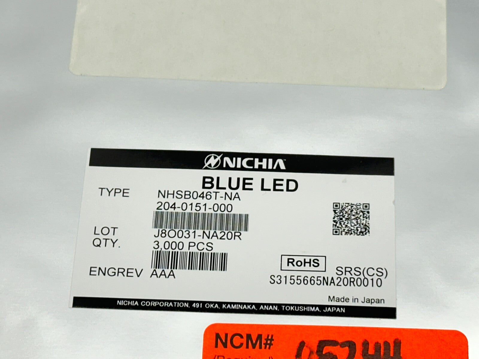 Nichia NHSB046T-NA Single Color LED Blue 204-0151-000 3000 QTY REEL - Maverick Industrial Sales