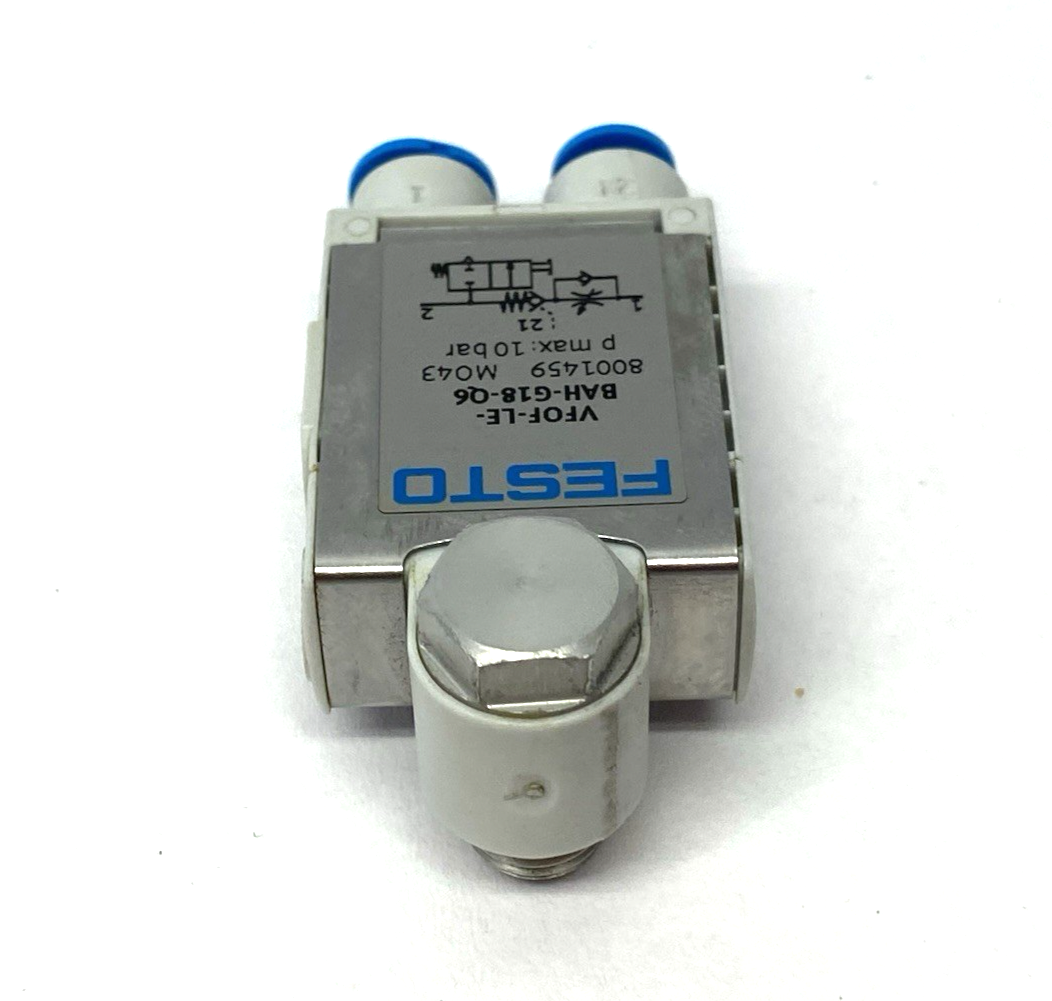 VFOF-LE-BAH-G18-Q6 | Festo One-Way Flow Control Check Valve, non-return, 8001459 - Used - Maverick Industrial Sales