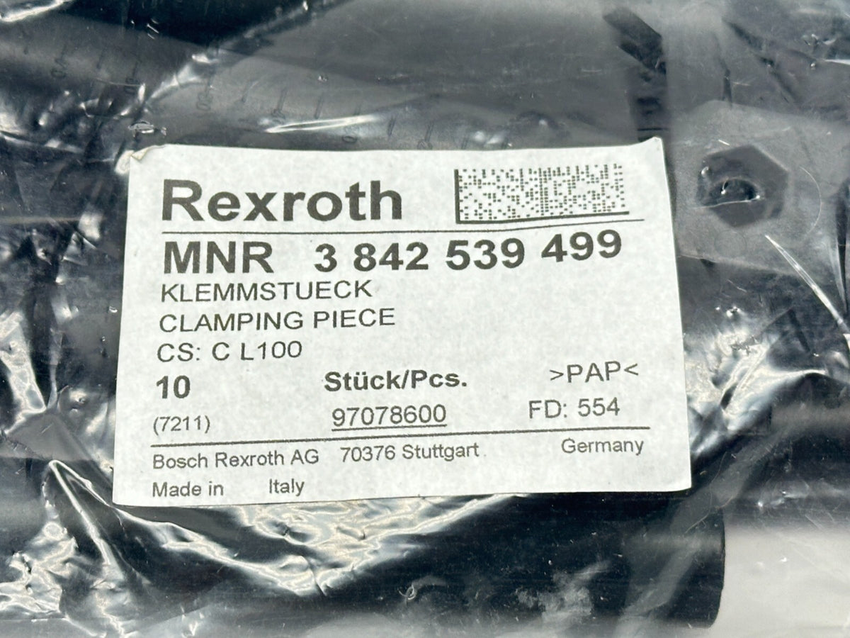 3 842 539 499 | Bosch Rexroth 3842539499 Clamping Piece C L100 PACK OF 10 - New - Maverick Industrial Sales