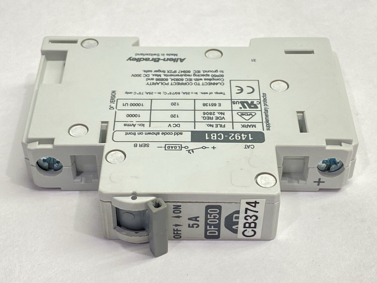 Allen Bradley 1492-CB1DF050 Ser B Circuit Breaker 1-Pole 5A 300V - Maverick Industrial Sales