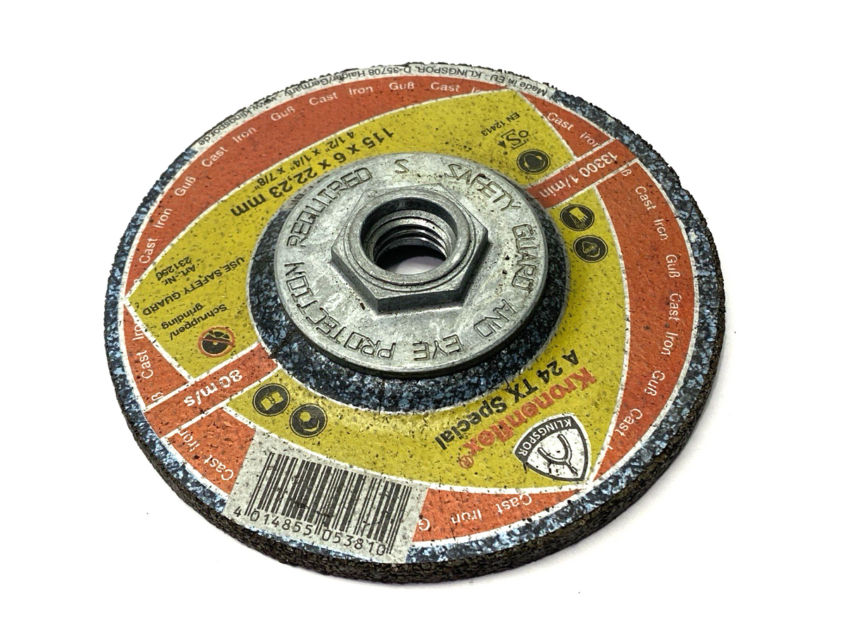 Kroneflex 231250 Grinding Wheel A 24 TX Special 115x6x22.23mm 13300 1/min 80 m/s - Maverick Industrial Sales