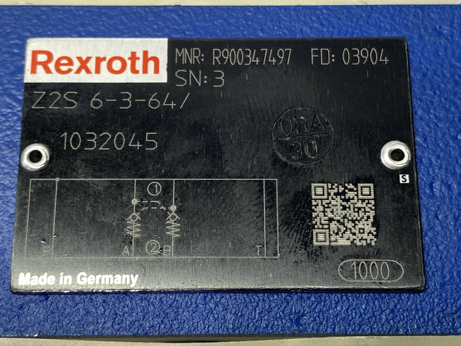 Rexroth R900347497 Check Valve Sandwich Plate Z2S6-3-6X/ - Maverick Industrial Sales