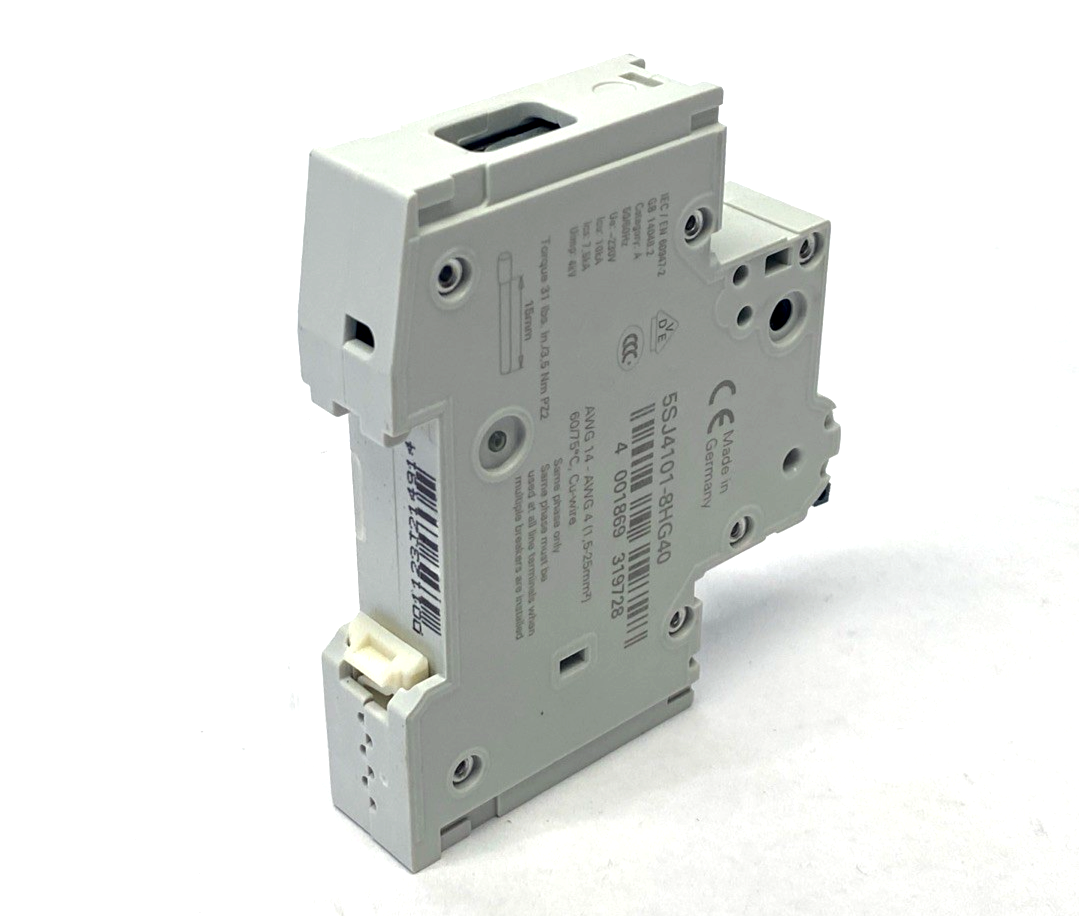 Siemens 5SJ4101-8HG40 Miniature Circuit Breaker 240V 14kA 1P 1A - Maverick Industrial Sales
