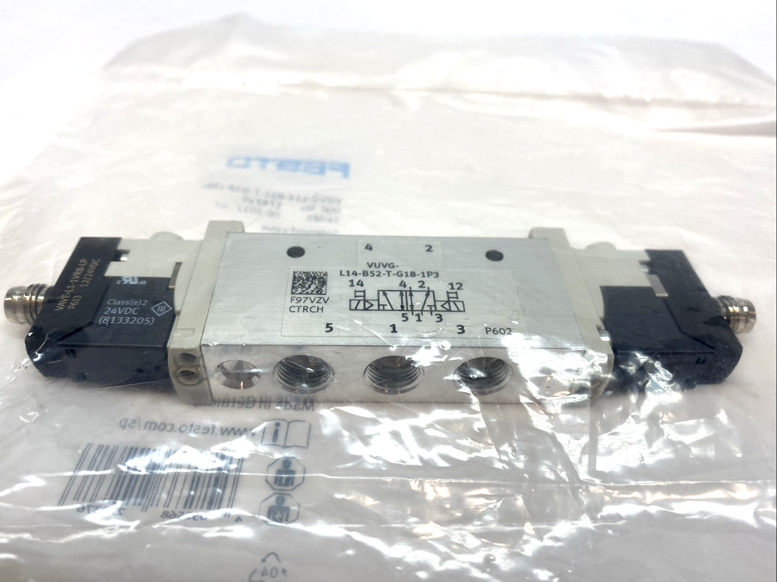 Festo VUVG-L14-B52-T-G18-1R8L Solenoid Valve Pneumatic, 5/2-Way 24VDC 574230 - Maverick Industrial Sales