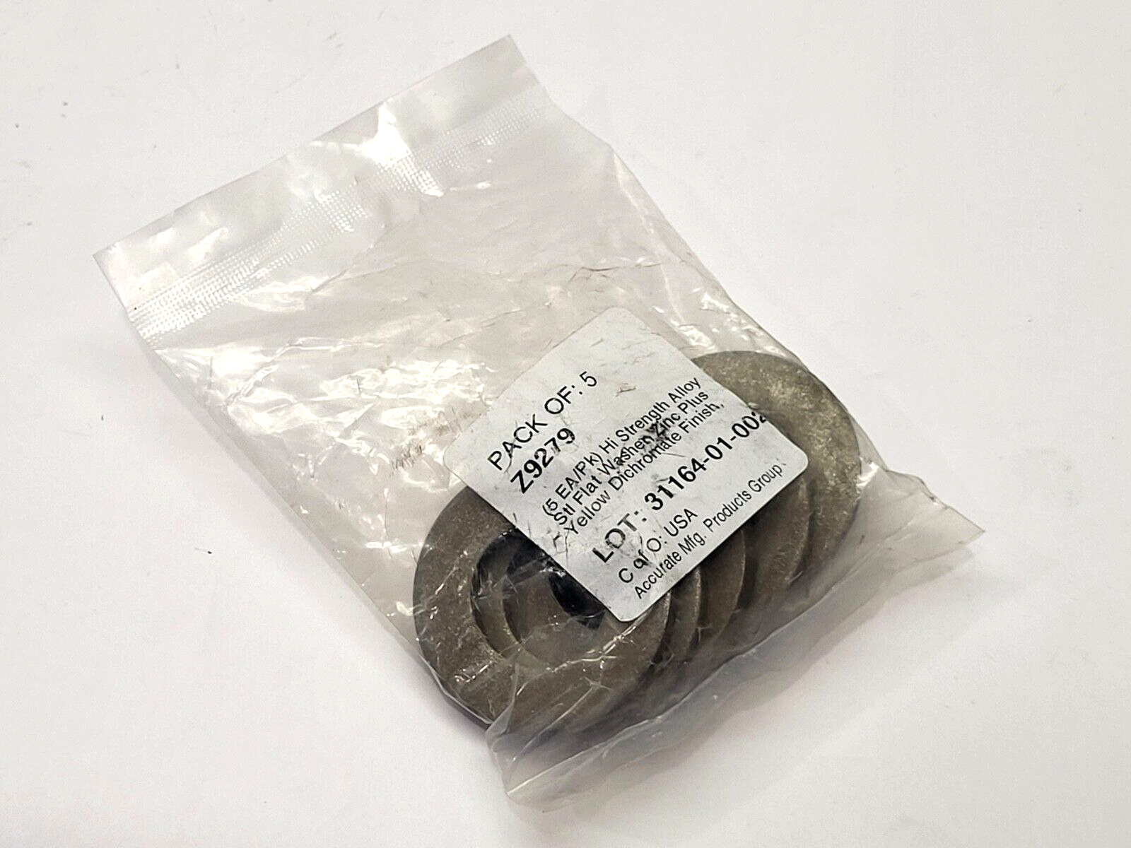 Accurate Manufacturing Z9279 High Strength Alloy Flat Washer LOT OF 5 - Maverick Industrial Sales