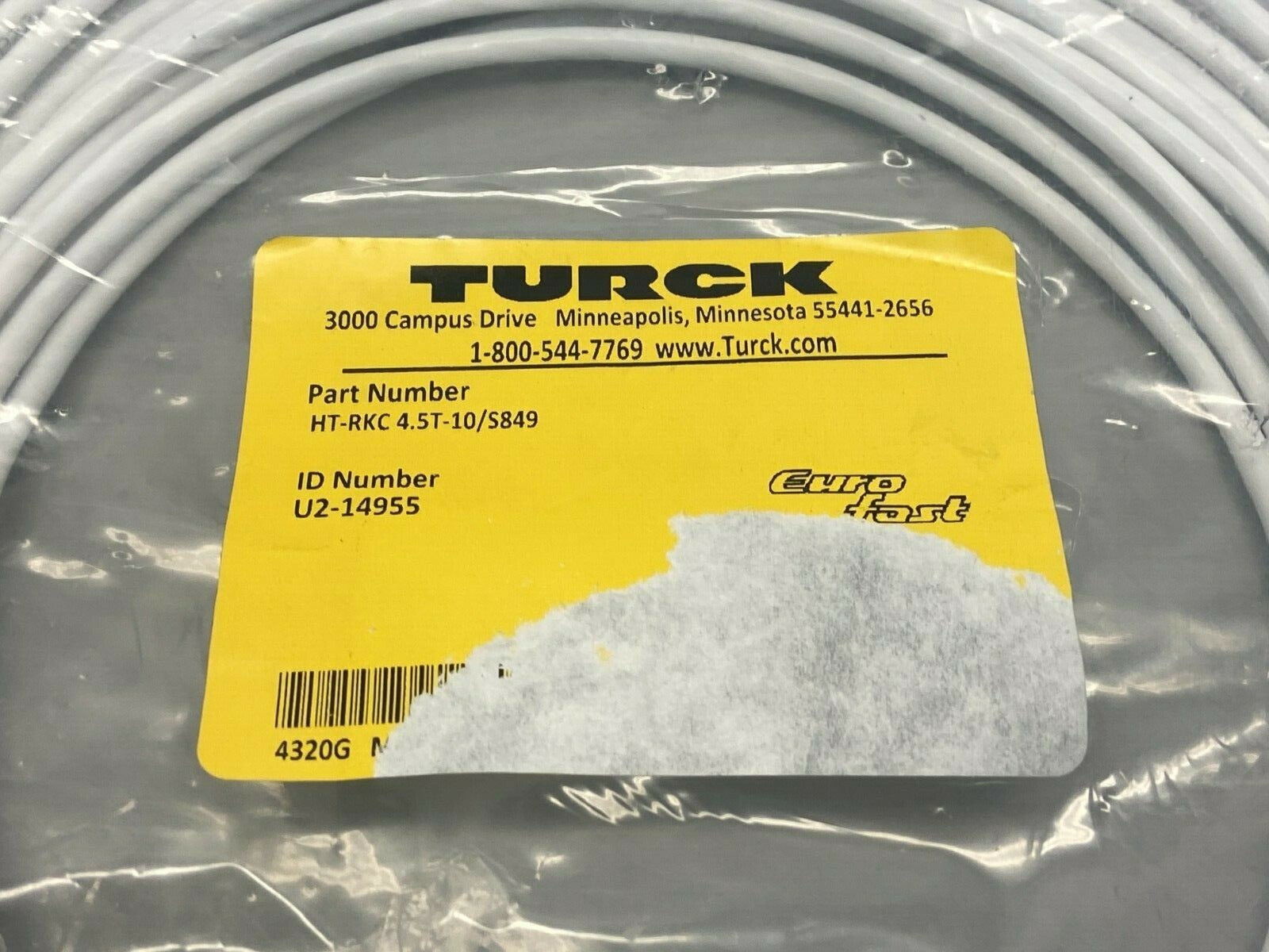 Turck HT-RKC 4.5T-10/S849 Single-Ended Cordset U2-14955 - Maverick Industrial Sales