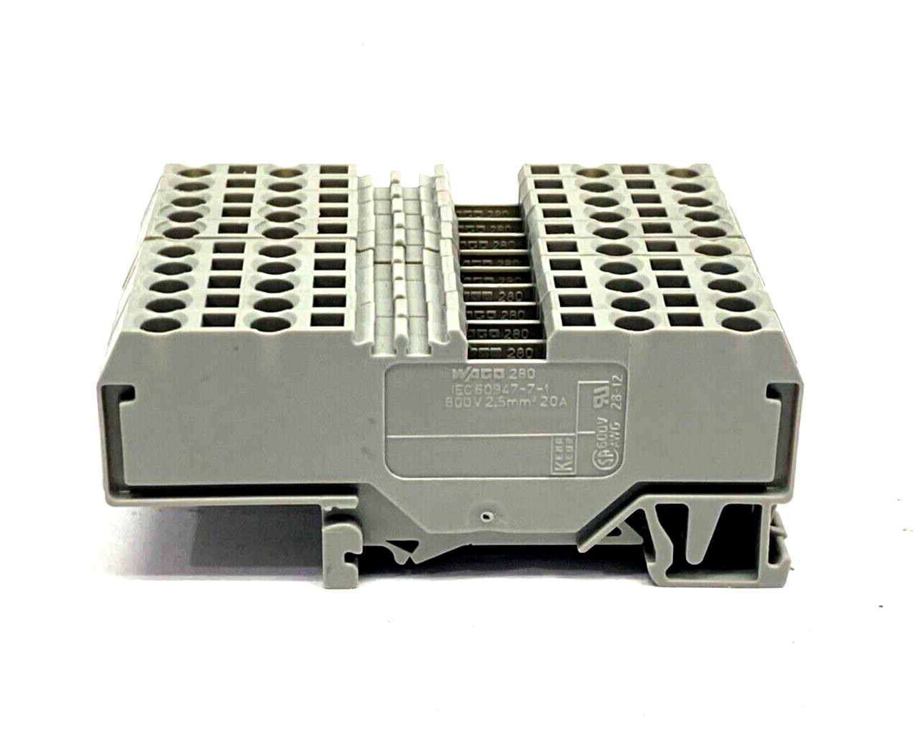 Wago 280-633 4-Conductor Terminal Block 2.5 mm², Cage Clamp, Gray, LOT OF 10 - Maverick Industrial Sales