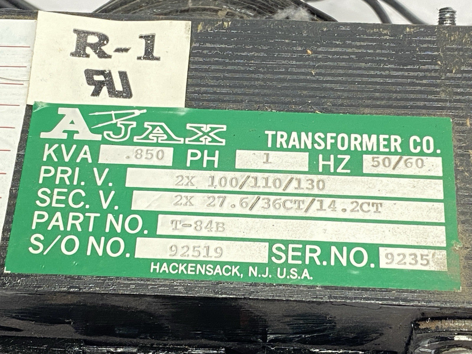 T-84B | Ajax Transformer Transformer 100/110/130V Primary 27.6/36CT/14.2CT Second - Used - Maverick Industrial Sales