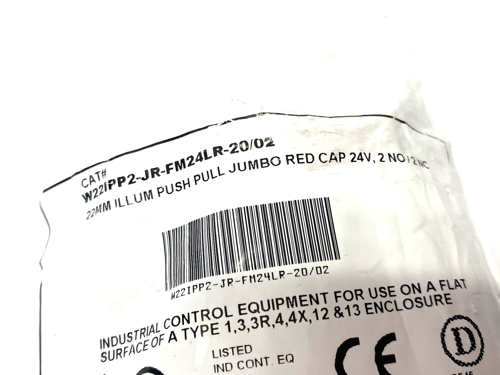 W22IPP2-JR-FM24LR-20/02 | c3controls Jumbo Red Illuminated Pushbutton, Push/Pull - New - Maverick Industrial Sales