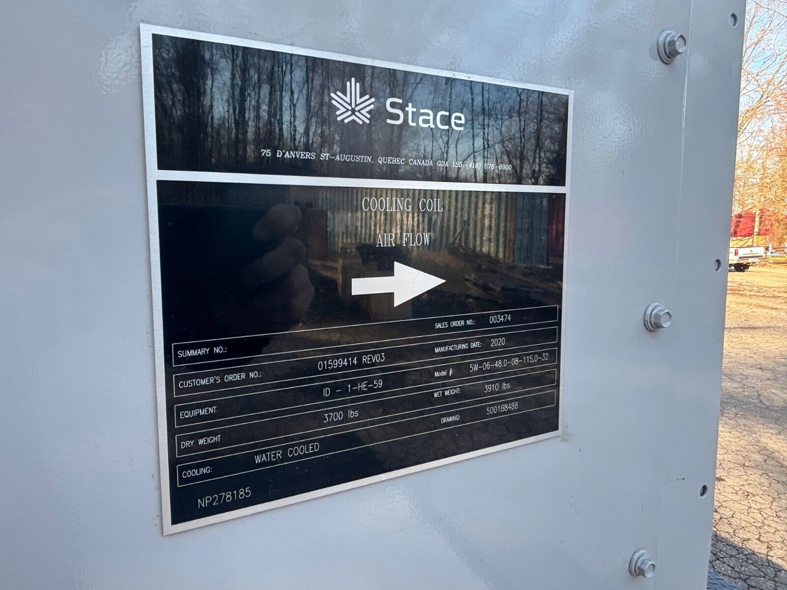 Stace 5W-06-48.0-08-115.0-32 Water Cooled Cooling Coil, ID-1-HE-59, 5001B8488 - Maverick Industrial Sales