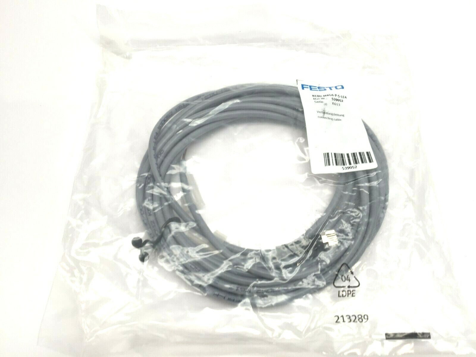 Festo NEBU-M8G4-P-5-LE4 539052 Singled Ended M8 Cordset - Maverick Industrial Sales