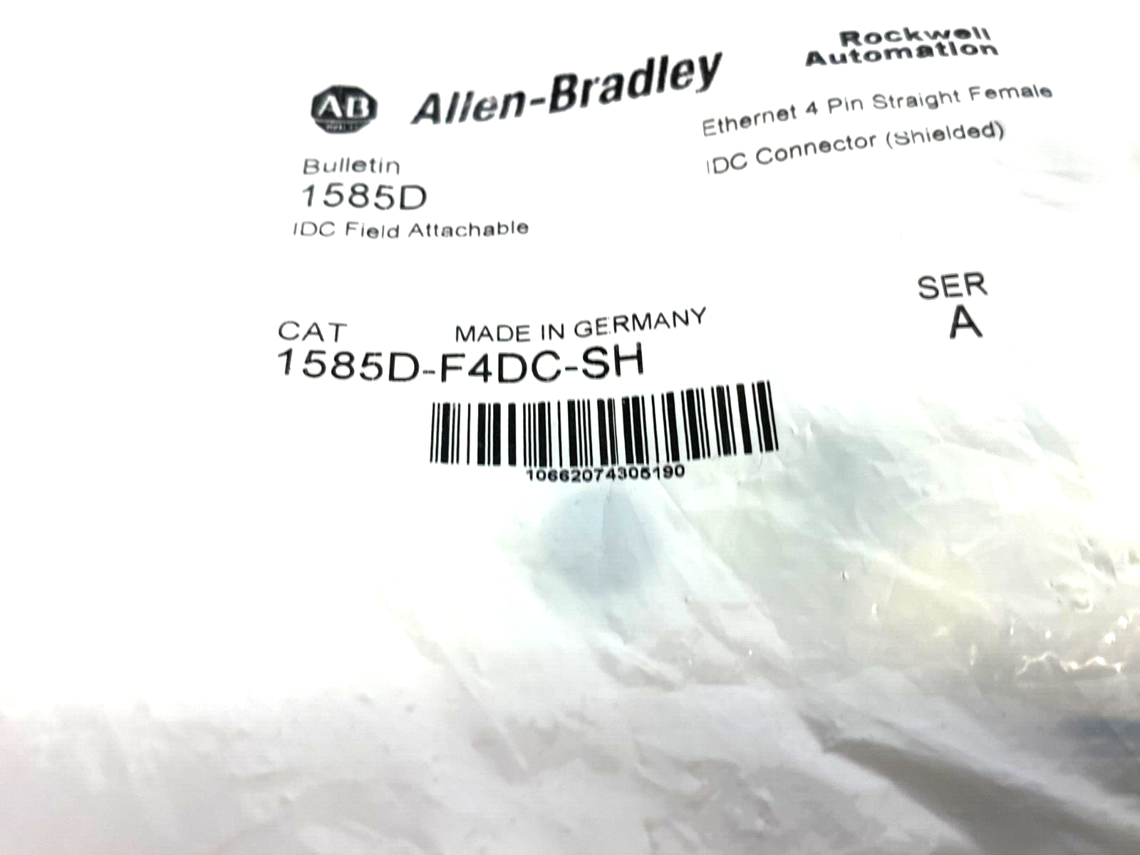 Allen Bradley 1585D-F4DC-SH Ser. A Field Attachable Ethernet IDC Connector 4-Pin - Maverick Industrial Sales