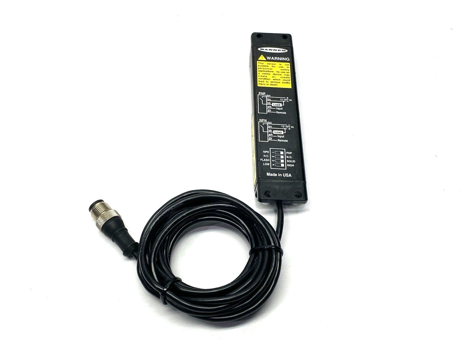 PVD100Q | Banner Single Piece Part Verification Sensor 100mm 4-Ch 2m Range 70989 - For parts or not working - Maverick Industrial Sales