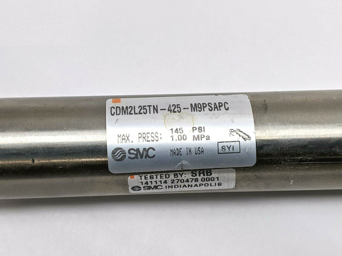 CDM2L25TN-425-M9PSAPC | SMC Round Body Cylinder - Used - Maverick Industrial Sales