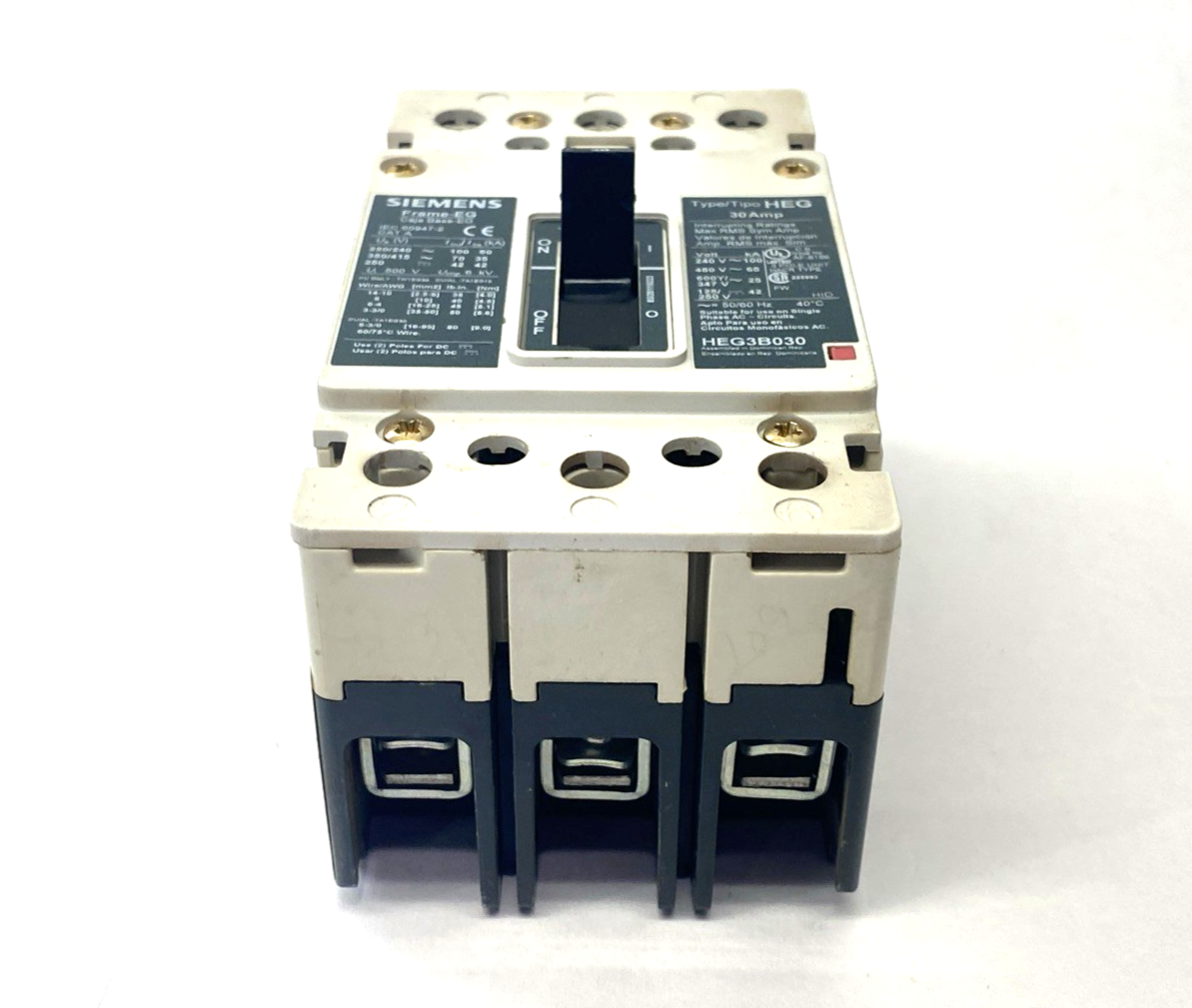 Siemens HEG3B030L Circuit Breaker 30A 3-Pole 65kA At 480V - Maverick Industrial Sales
