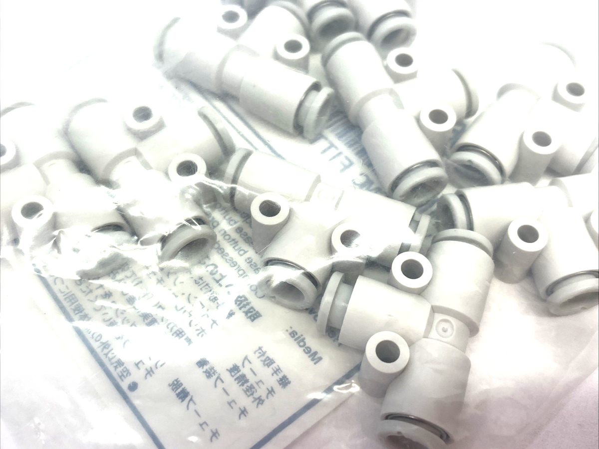 | SMC KQ2T06-00A Pneumatic One-Touch Union Tee Fitting, 6mm Tube OD, 10-PACK - New - Maverick Industrial Sales