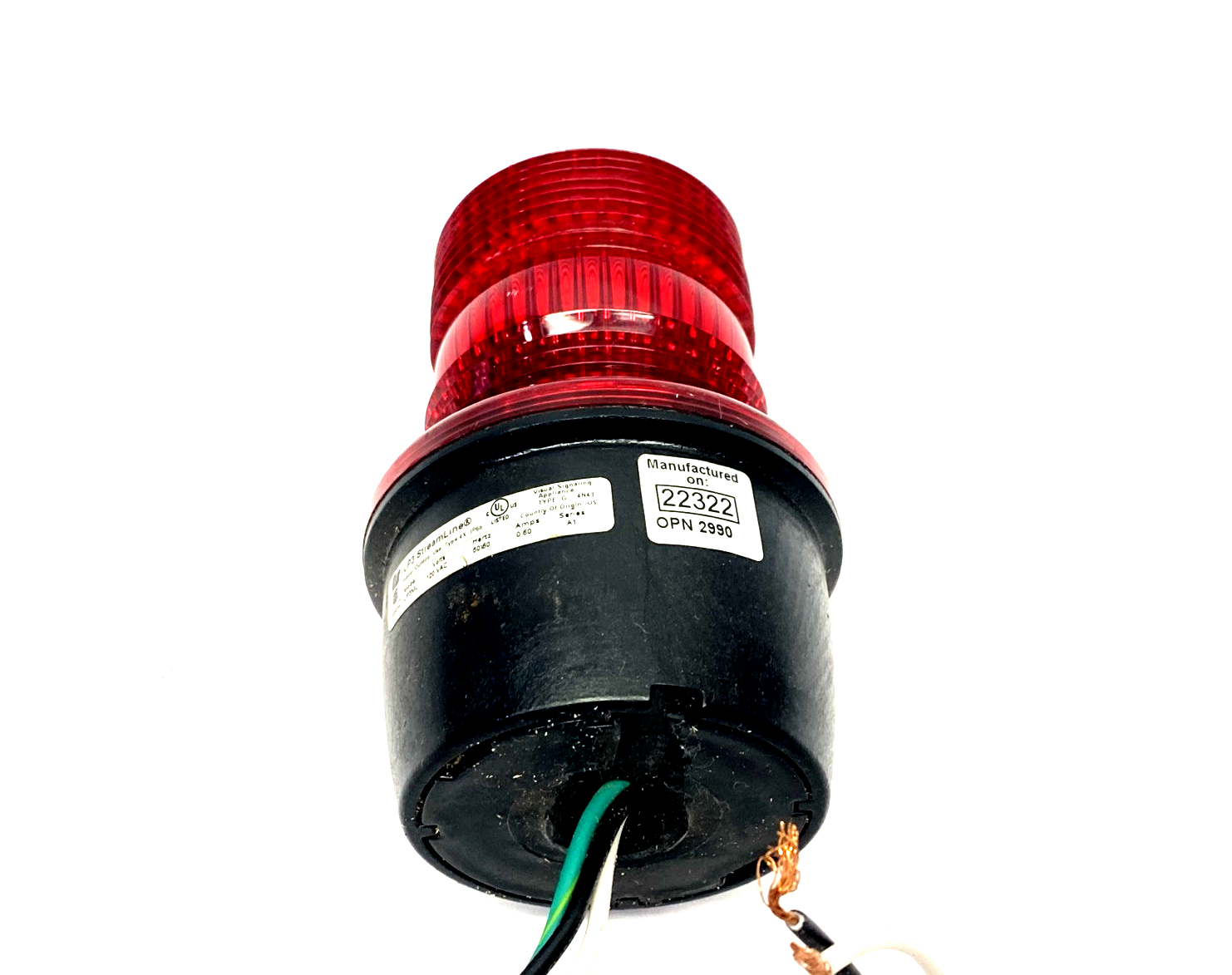 Federal Signal LP3ML-120R StreamLine Low Profile LED Light, Red BROKEN BOTTOM - For parts or not working - Maverick Industrial Sales