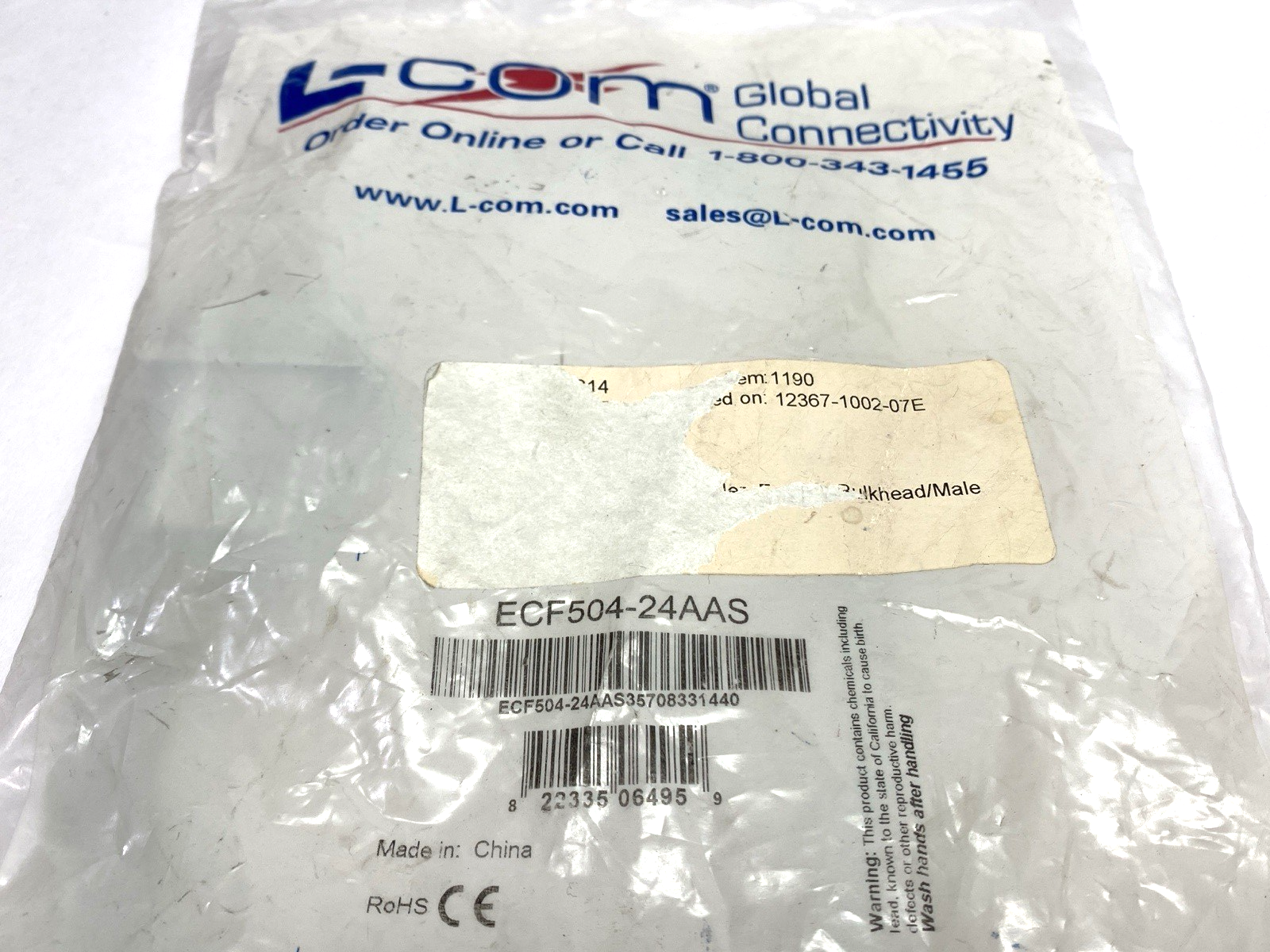 L-Com ECF504-24AAS USB Female Bulkhead to Male - Maverick Industrial Sales