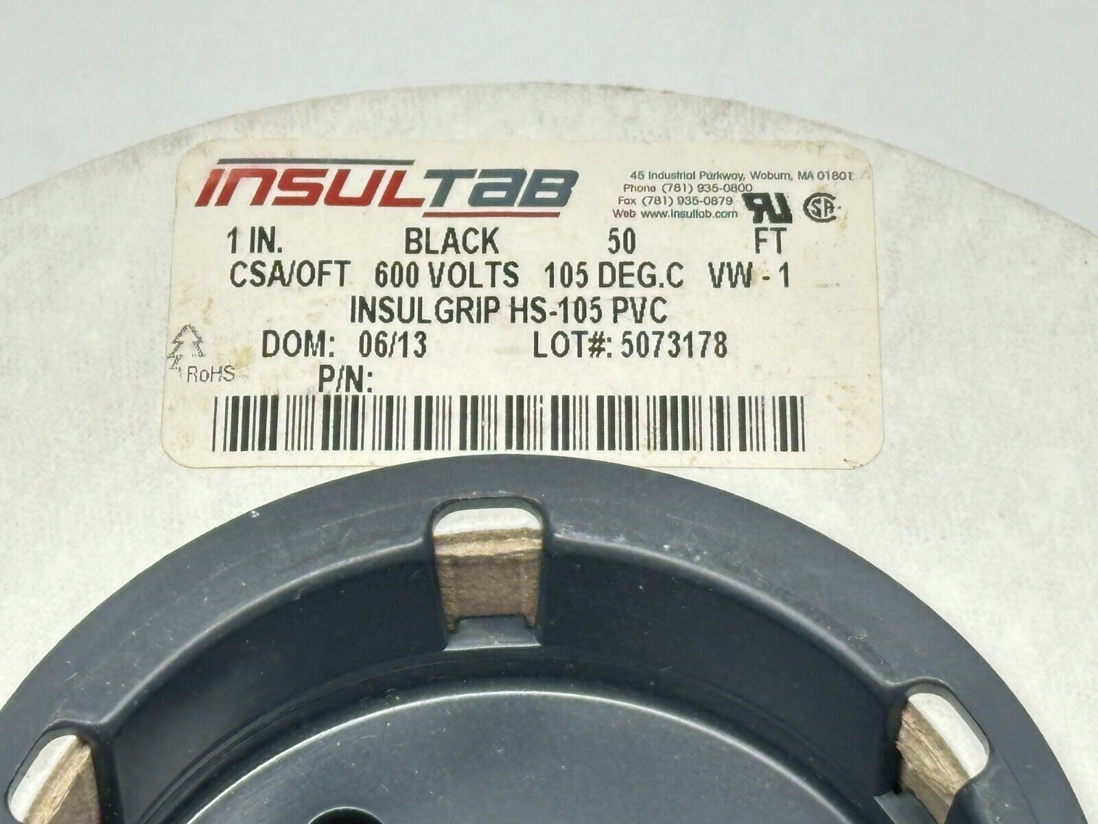 Insultab HS-105 PVC Insulgrip Heat Shrink 1" Tubing Black 35ft Spool - Maverick Industrial Sales