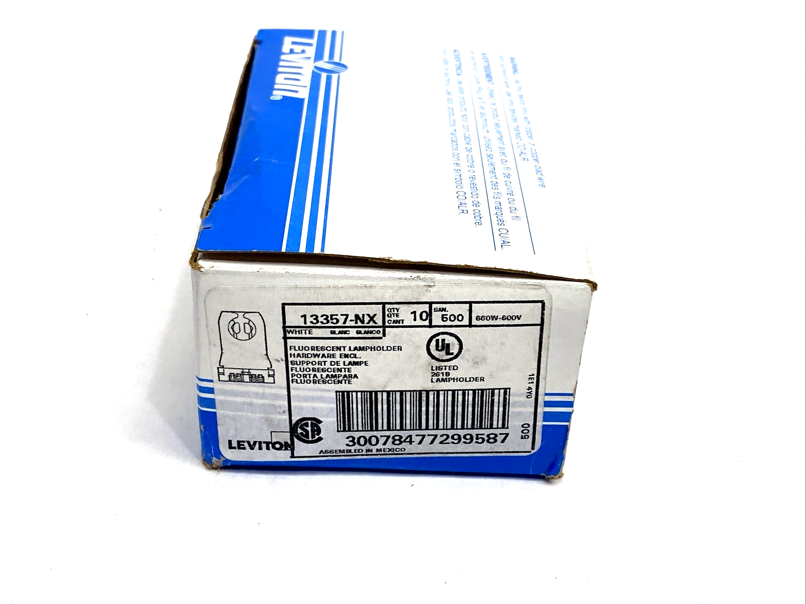 13357-NX | Leviton 13357 Medium Base, Bi-Pin, Lampholder, Turn Type, 660W 600V 6PK - New – Open box - Maverick Industrial Sales