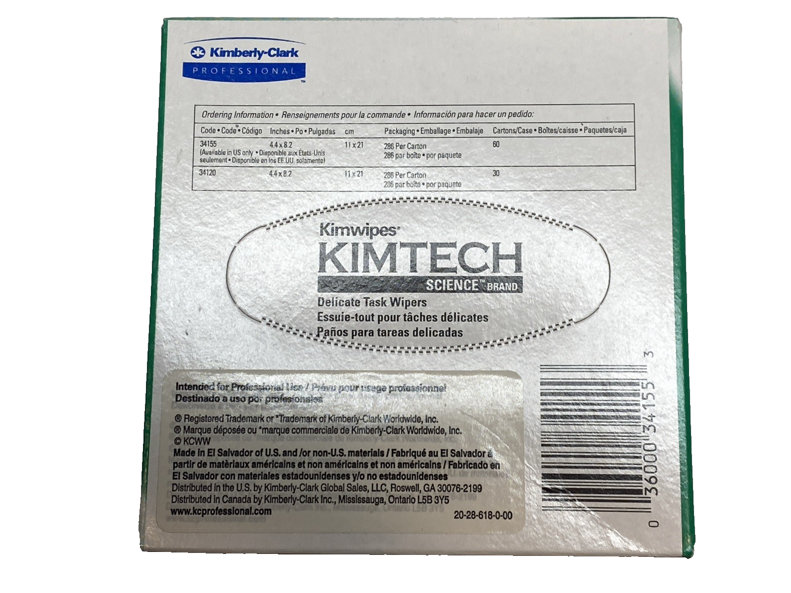 Kimtech 34155 Kimwipes 1-Ply Delicate Task Wipers 4.4x8.4" 06-666 BOX OF 38 - Maverick Industrial Sales