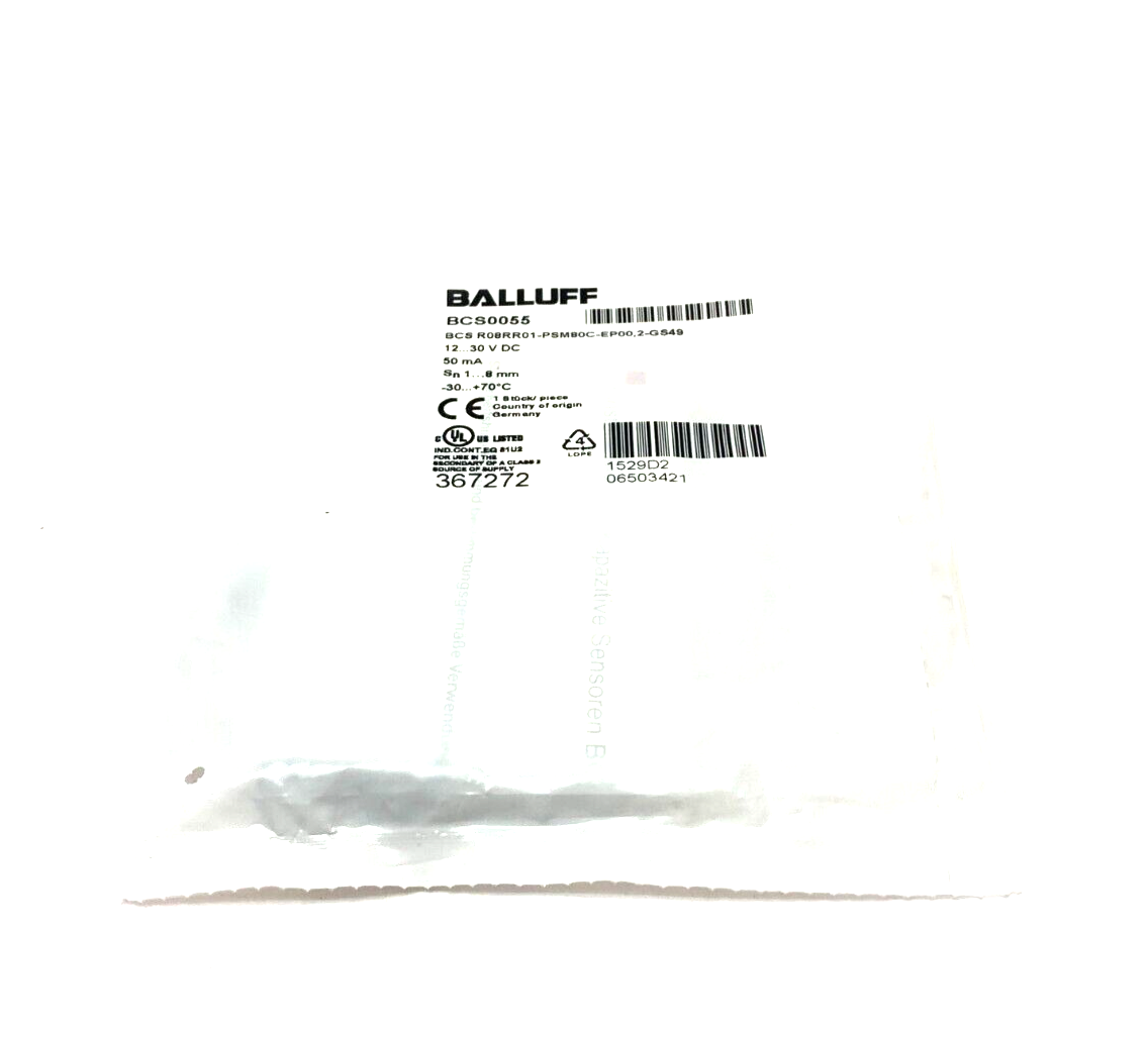 Balluff BCS0055 Flush Capacitive Proximity Sensor BCS R08RR01-PSM80C-EP00,2-GS49 - Maverick Industrial Sales