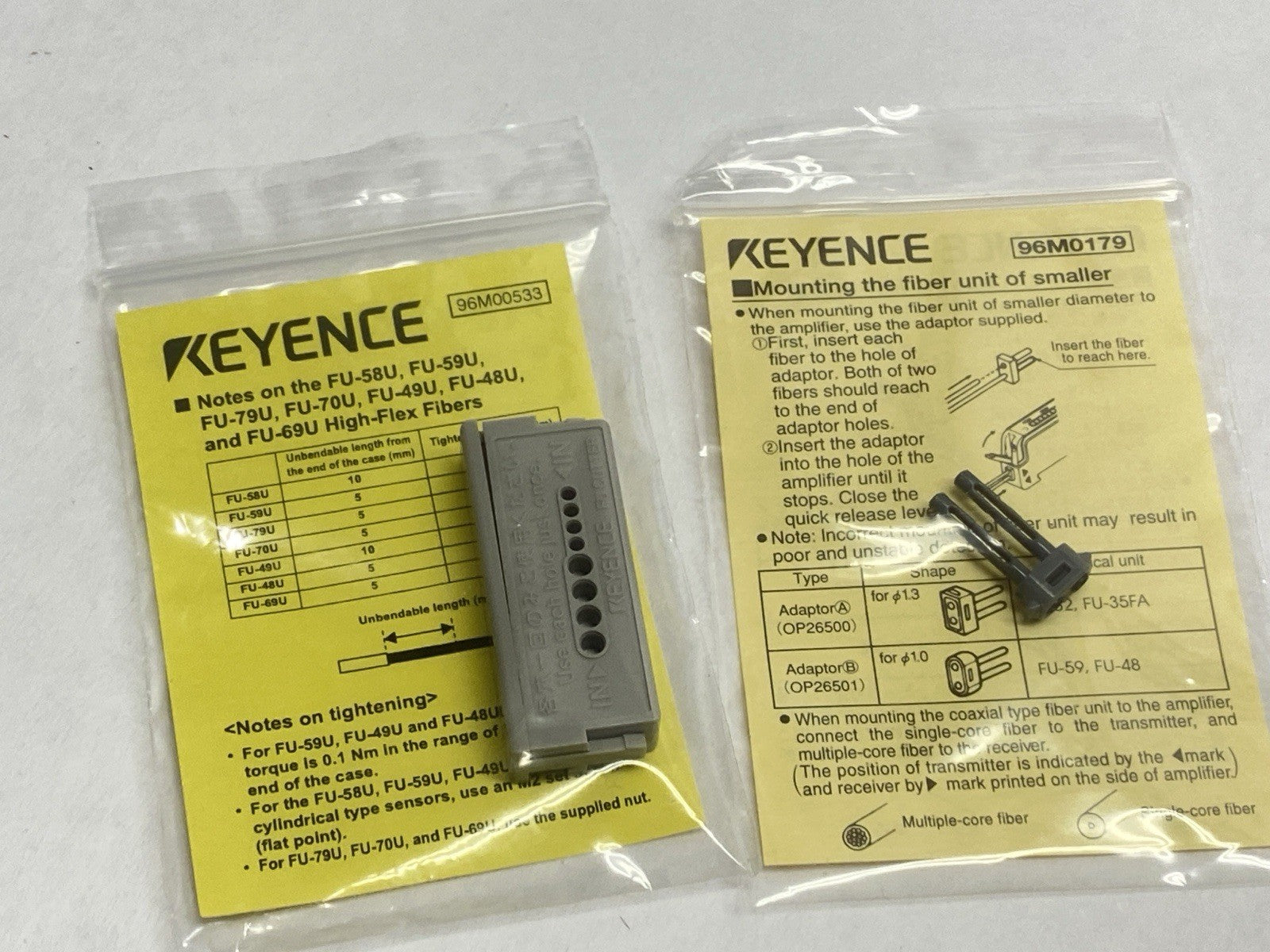 FU-58U | Keyence Digital Fiber Optic Sensor Fiber Unit Thrubeam Type - New – Open box - Maverick Industrial Sales