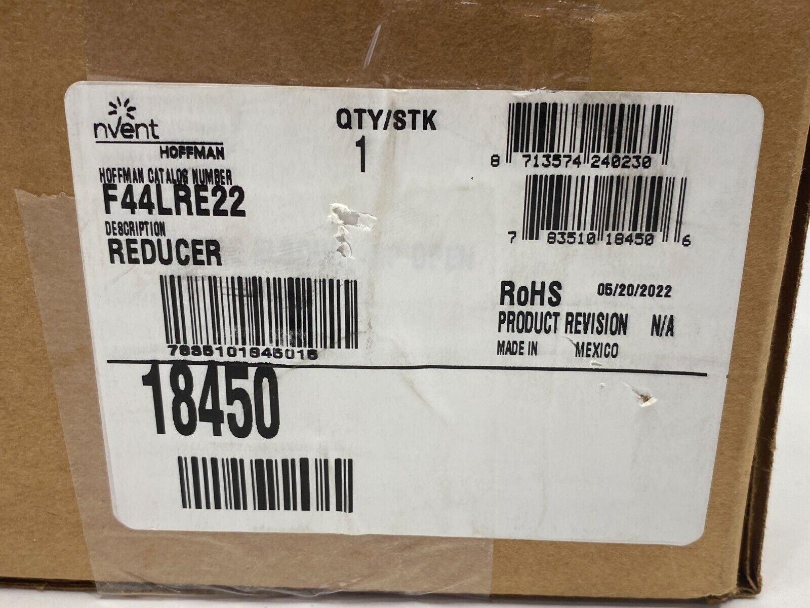 Hoffman F44LRE22 nVent Wireway Reducer 4" to 2 1/2" For Lay-In Wireway, Steel - Maverick Industrial Sales