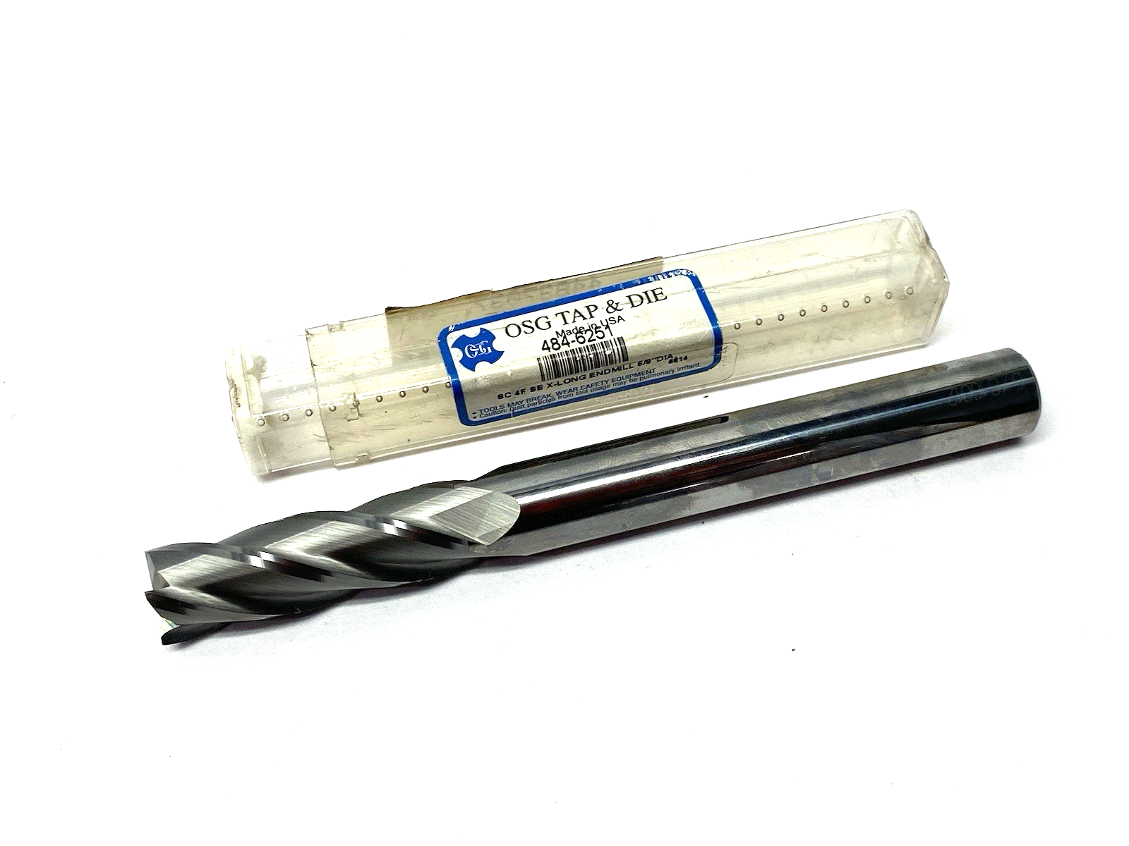 OSG 484-6251 Extra-Long End Mill, Bright Finish, CARBIDE 5/8 X 5/8 4FL EX-LONG - Maverick Industrial Sales