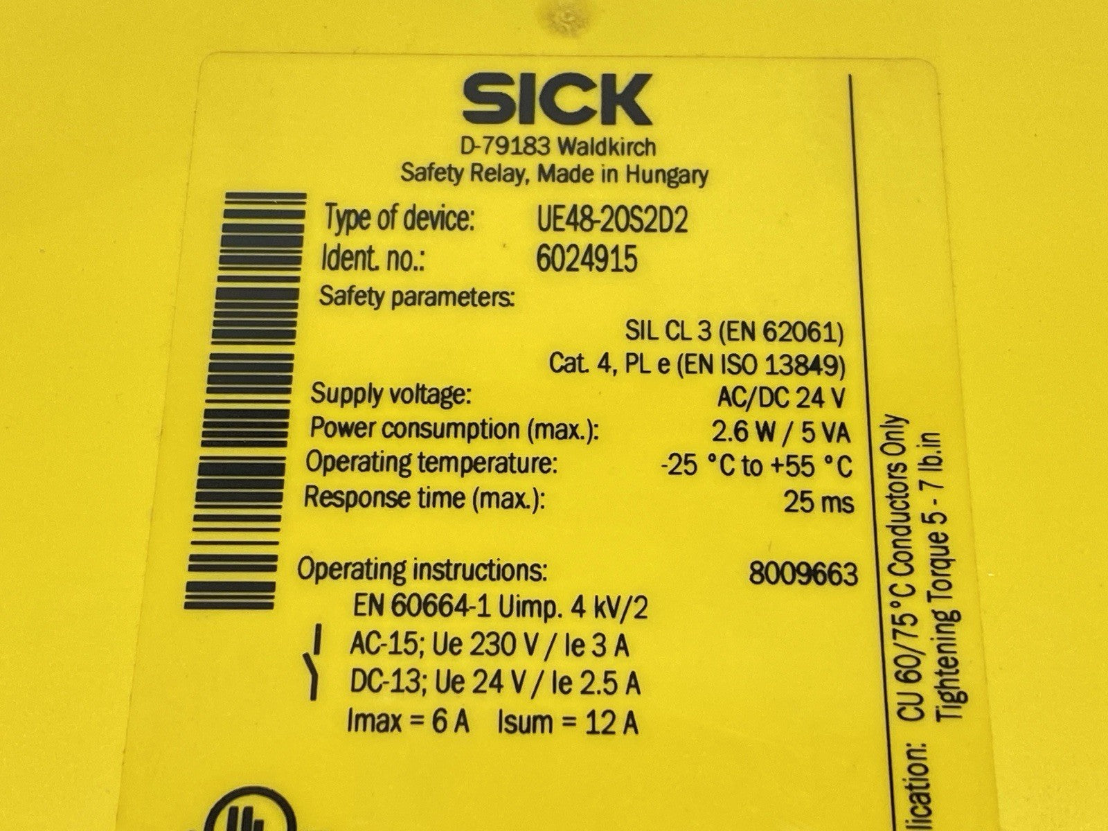 Sick UE48-20S2D2 Safety Relay 6024915 - Maverick Industrial Sales
