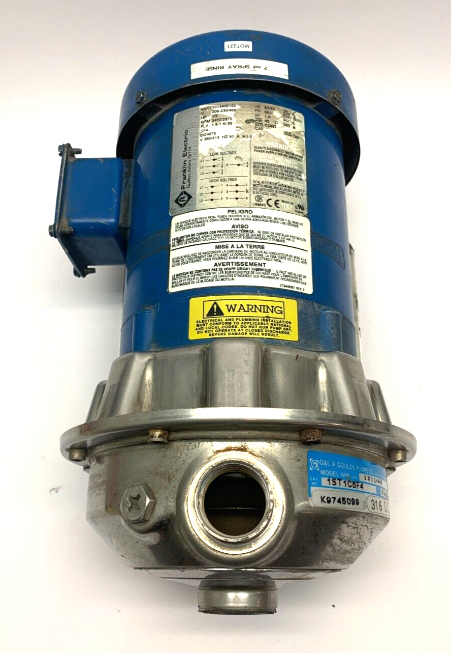 Goulds 1ST1C5F4 NPE Series Centrifugal Pump 1 x 1-1/4-6 3450/2875 RPM 1/2 HP - Maverick Industrial Sales