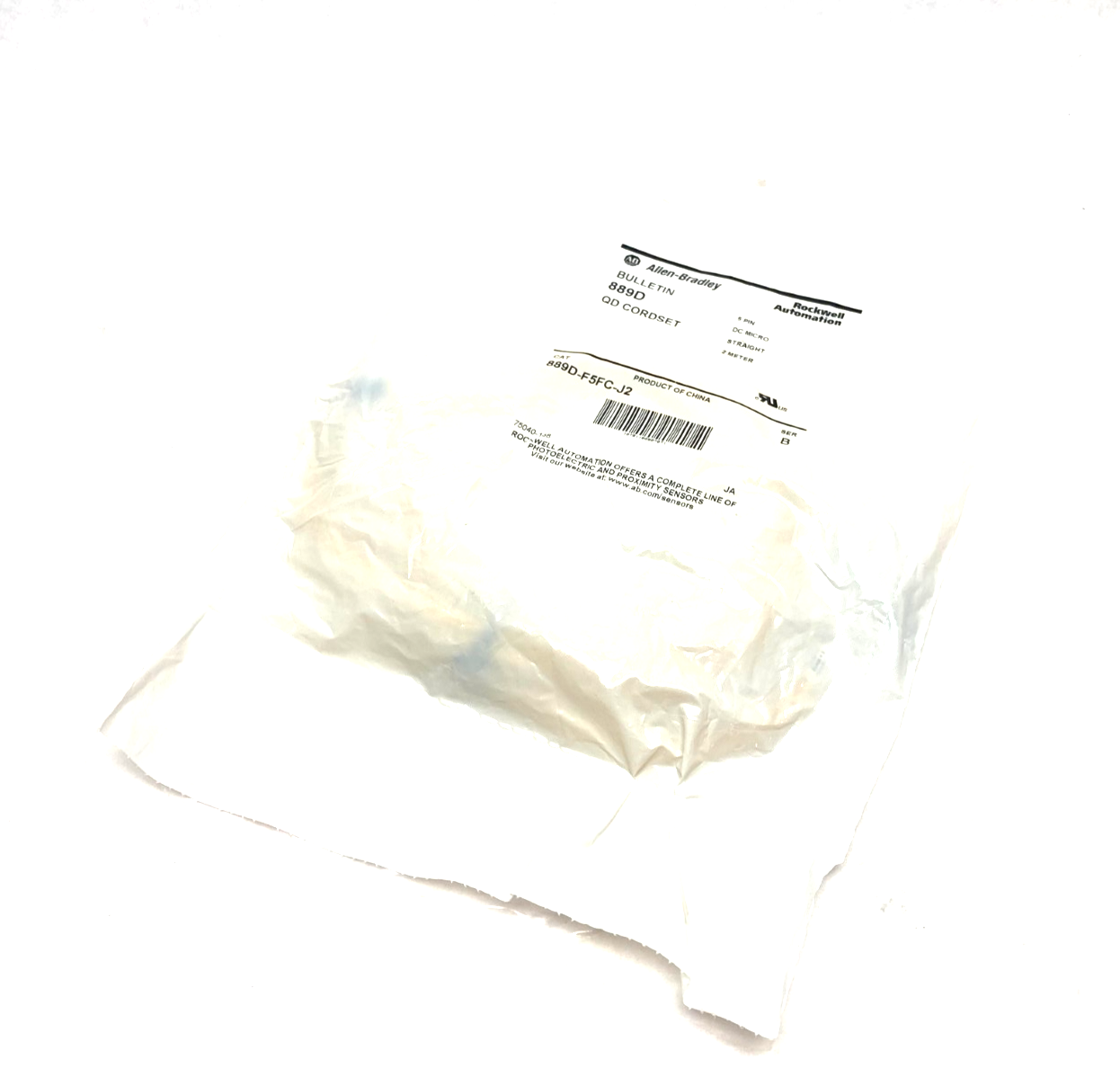 Allen Bradley 889D-F5FC-J2 Ser. B Straight QD/DC Micro Cordset 5-Pin 2m - Maverick Industrial Sales