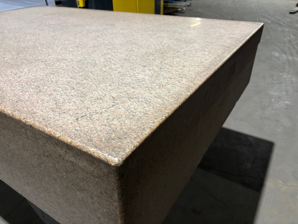 Pink Granite Stone Surface Plate Inspection QC Table, 72" x 48" x 12" - Maverick Industrial Sales