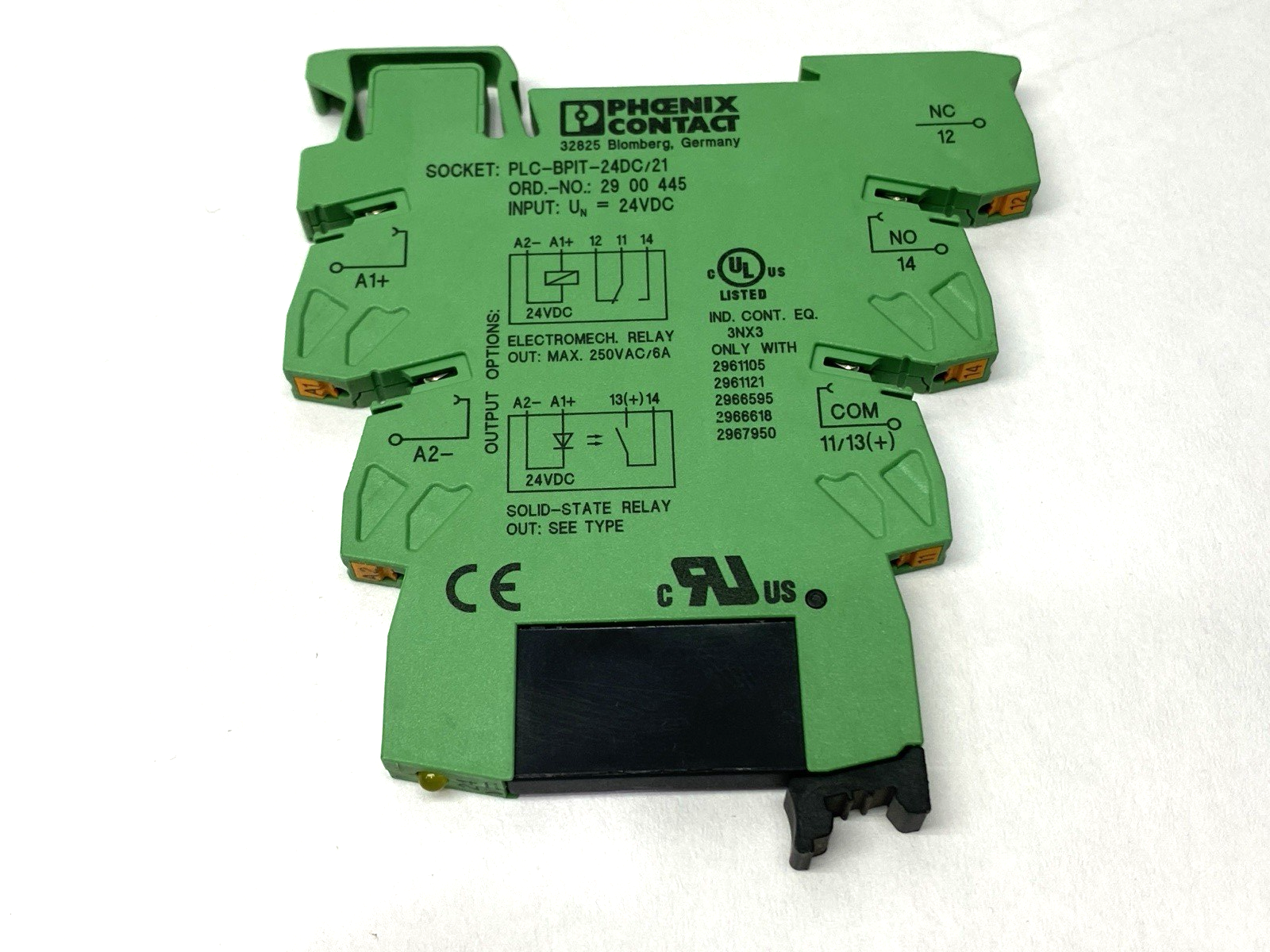 PLC-BPIT-24DC/21 | Phoenix Contact Relay Base 2900445 w/ 2966618 Contact - New Other - Maverick Industrial Sales