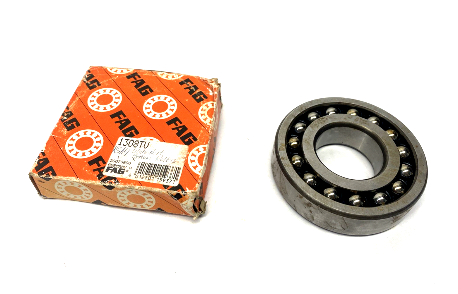 1308TV | FAG Double Row Self Aligning Ball Bearing 40mm Bore x 90mm OD, 23mm Wide - New – Open box - Maverick Industrial Sales