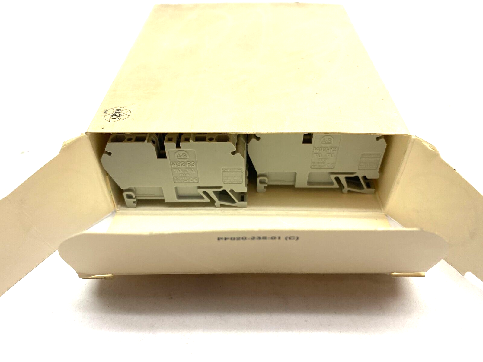 Allen Bradley 1492-R3 Ser. A Gray 2-Wire Terminal Block BOX OF 48 - Maverick Industrial Sales