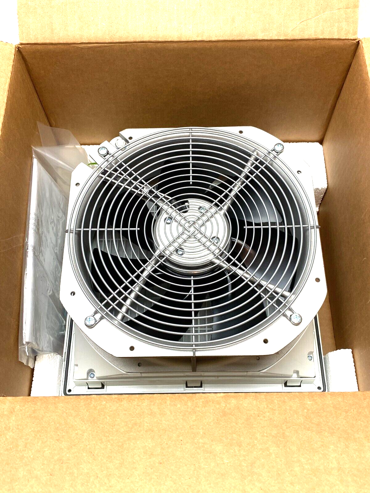 Hoffman HF1316424 Side Mount Filter Fan Thermally Protected 115V 484CFM Lt Gray - Maverick Industrial Sales
