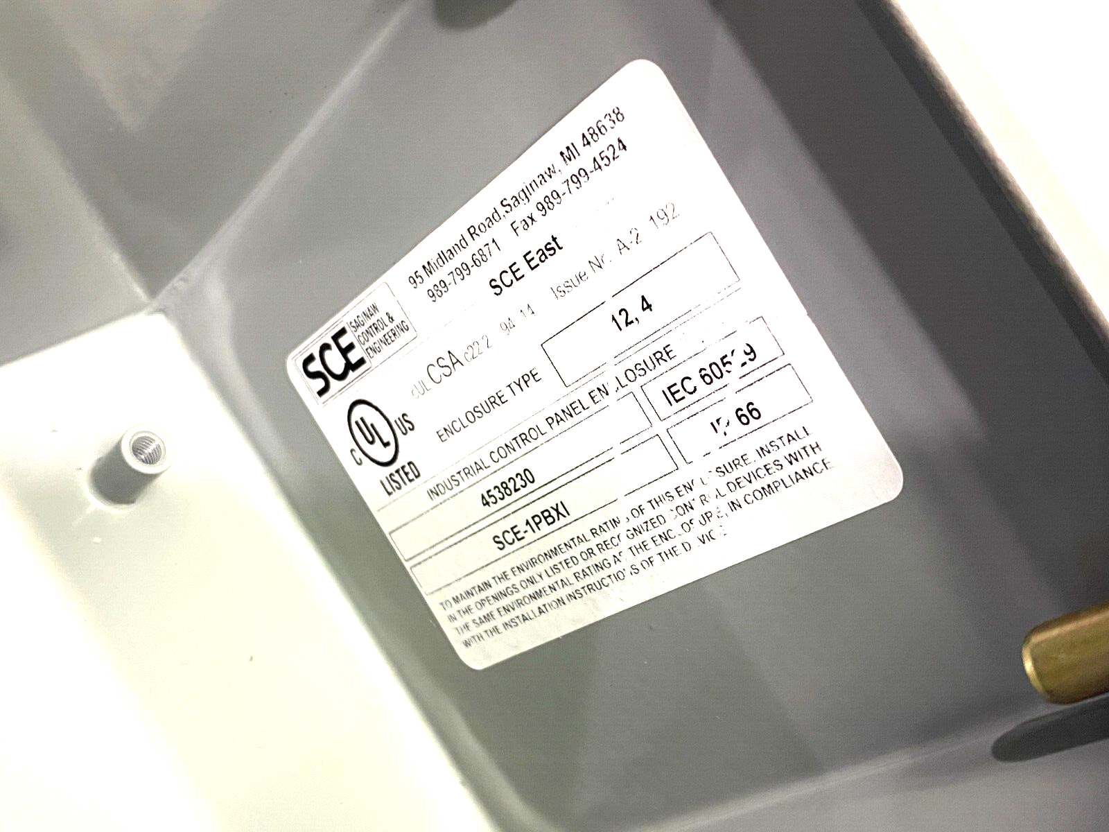 Saginaw Control & Engineering SCE-1PBXI Pushbutton Enclosure 4" x 4" DARK GRAY - Maverick Industrial Sales