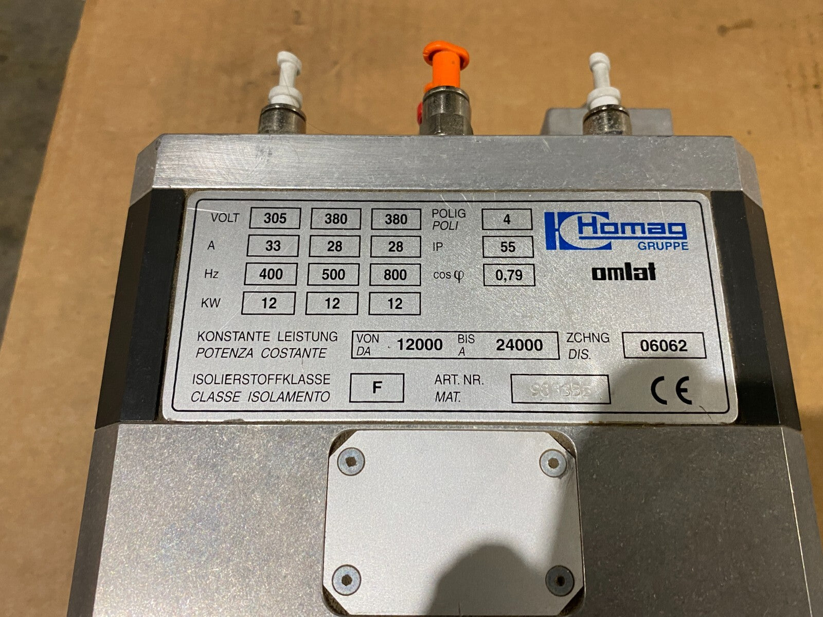 OMLAT Homag 986355 Motorized Spindle 24000 Max rpm 12kW - Maverick Industrial Sales