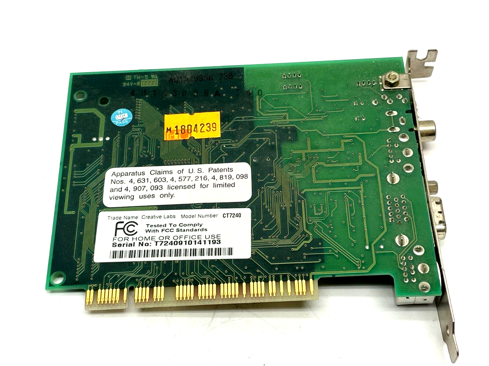 Creative Labs CT7240 PCI Video Decoder - Maverick Industrial Sales