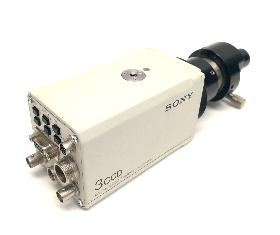 Sony DXC-960MD 3CCD CCD-IRIS Color Video Camera 12V & MVA-185 Microscope Adapter - Maverick Industrial Sales