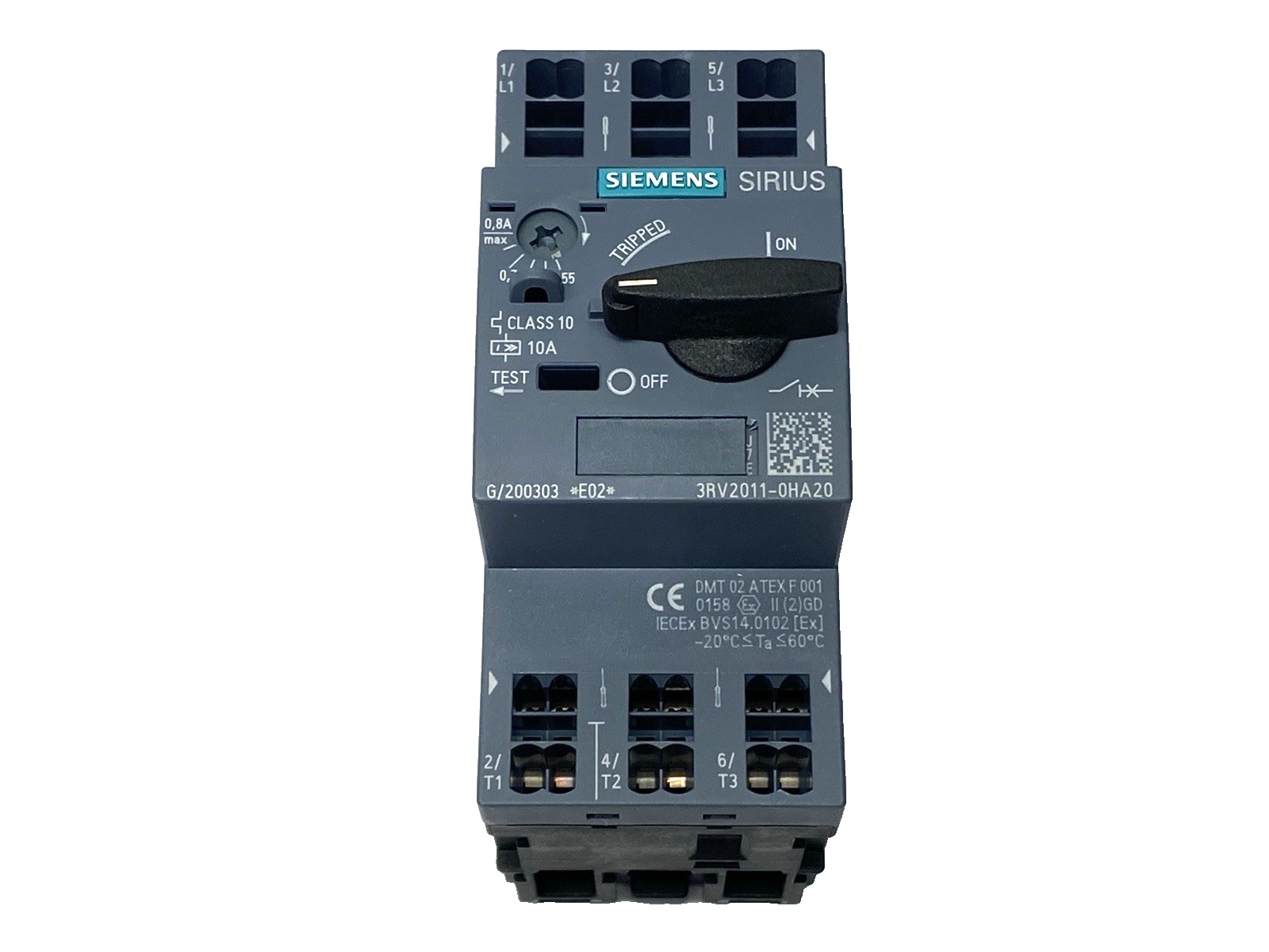 Siemens 3RV2011-0HA20 SIRIUS Motor Protector Circuit Breaker 690V 0,55-0,8A - Maverick Industrial Sales