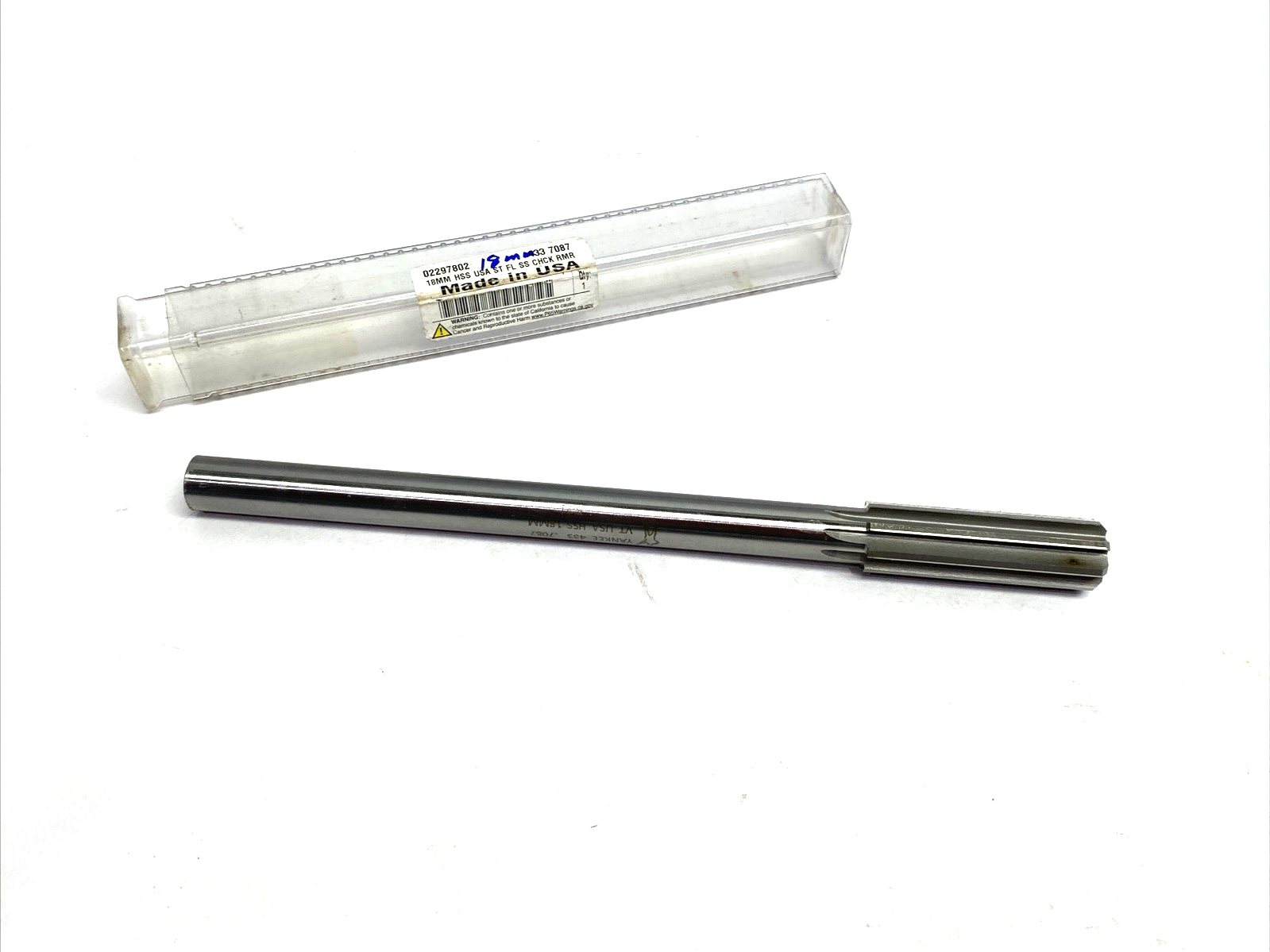 02297802 | Chucking Reamer: 18.00 mm, 9" OAL, 2-1/4" Flute Length, Straight - Used - Maverick Industrial Sales