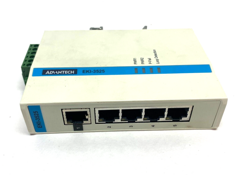 Advantech EKI-3525 Industrial Ethernet Switch 5-Port 12-48VDC 0.4A Max - Maverick Industrial Sales