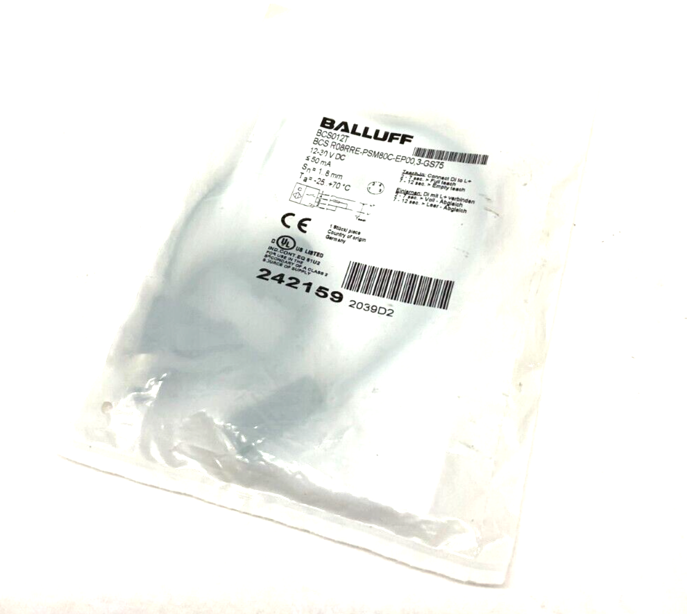 Balluff BCS R08RRE-PSM80C-EP00,3-GS75 Capacitive Proximity Switch Sensor BCS012T - Maverick Industrial Sales